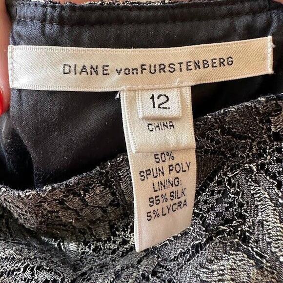Diane Von Furstenberg Charcoal Lace Mini Skirt - Picture 6 of 7